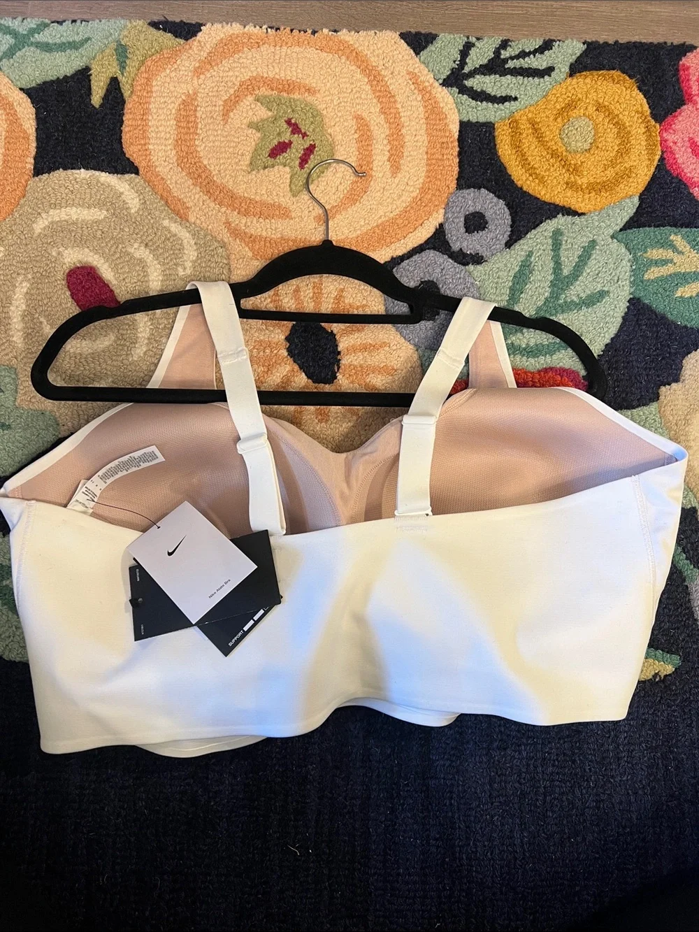 Nike White Padded Wireless Sports Bra